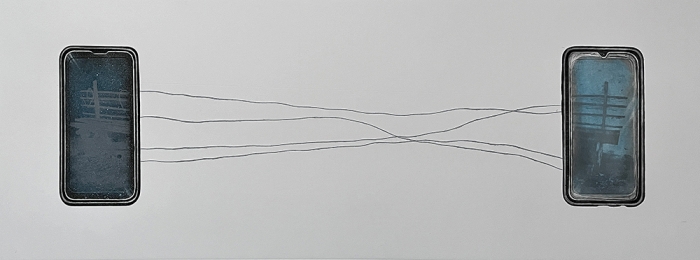 "Bliskość",  akwaforta, akwatinta, 77,7 x 40 cm, 2024