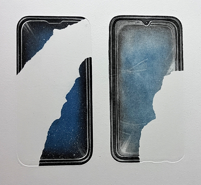 Fossil 2, etching, aquatint, 2024